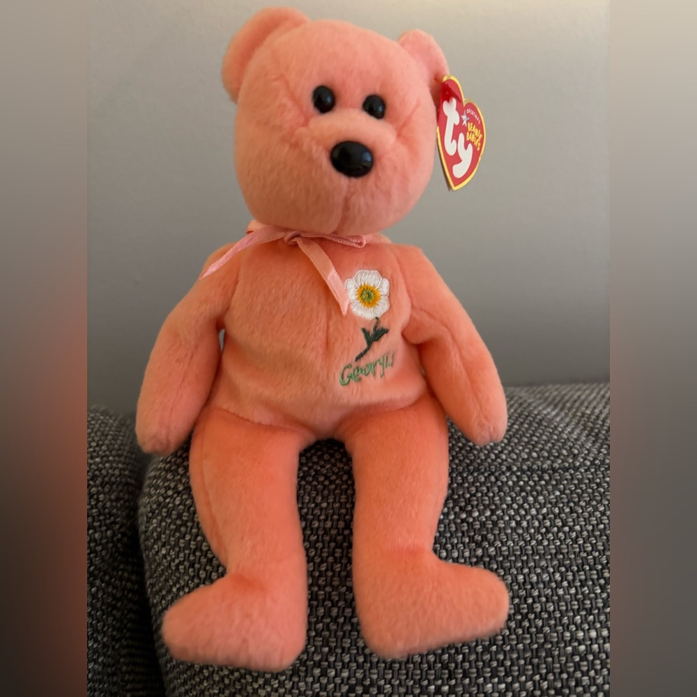 Ty Beanie Baby Georgia Peach Bear